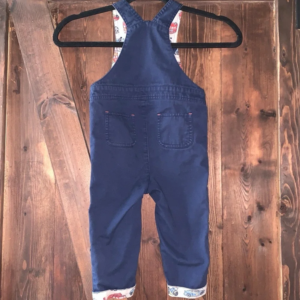 Cath‎ Kids London Infant Boys Bid Coveralls Blue Trucks Snaps 12-18mo Trucks Hem